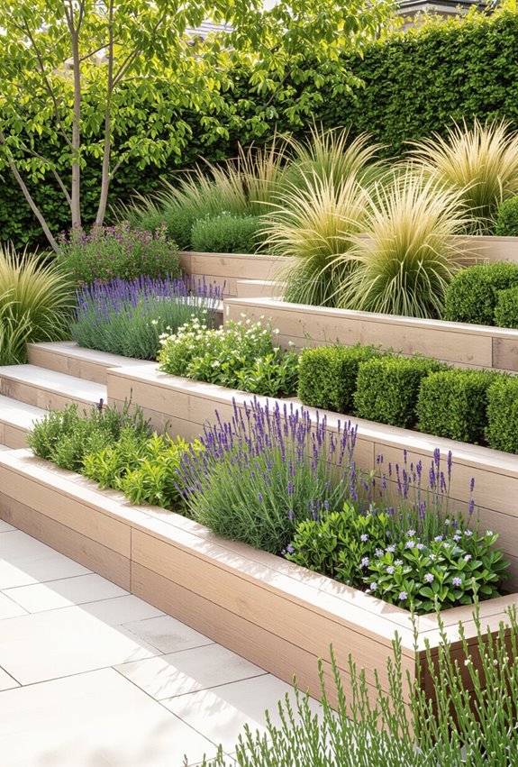 raised terraces and beds
