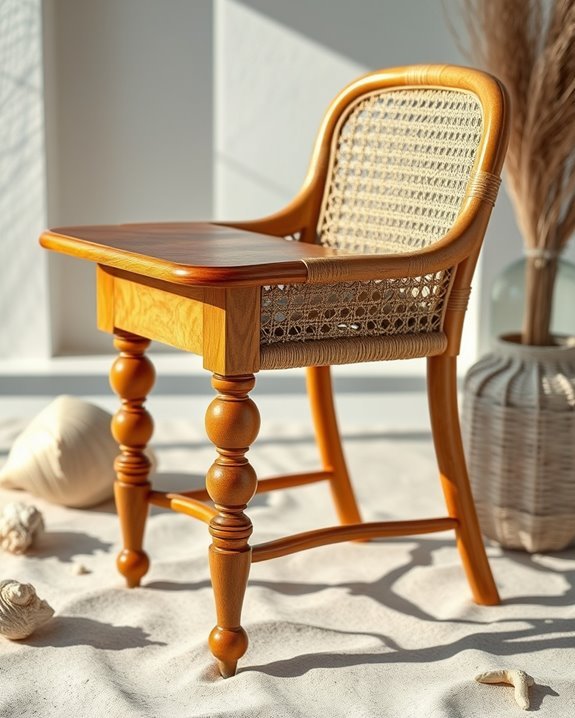 rattan enhances beachy atmosphere