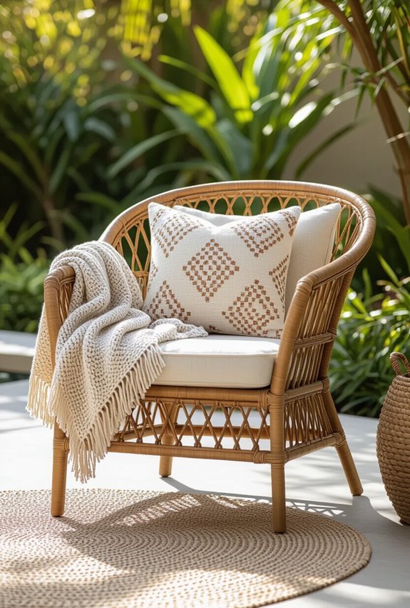 rattan furniture with cushions