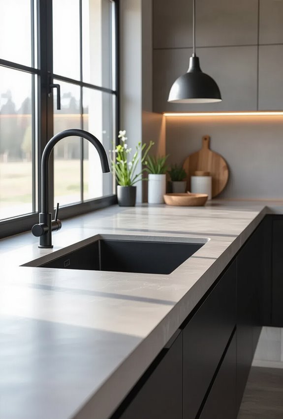 raw textured concrete countertops