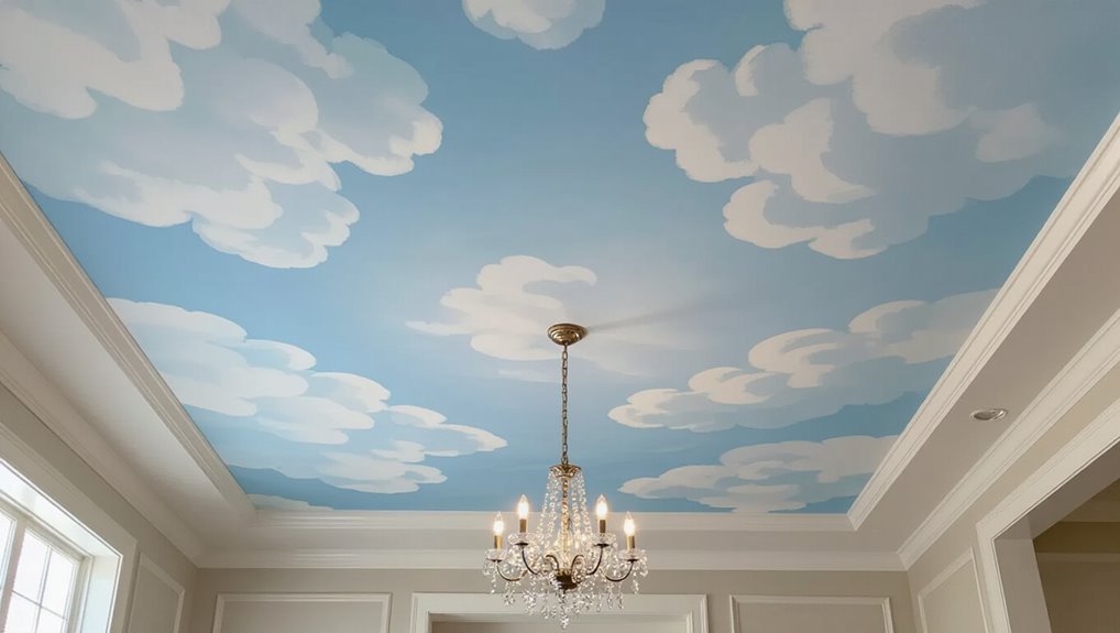 realistic cloud ceiling painting