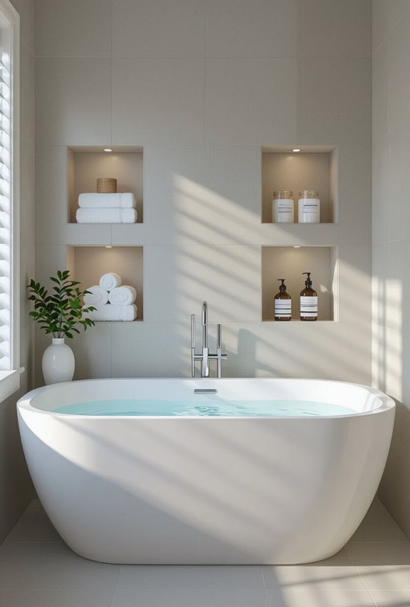 recessed bathtub storage niches