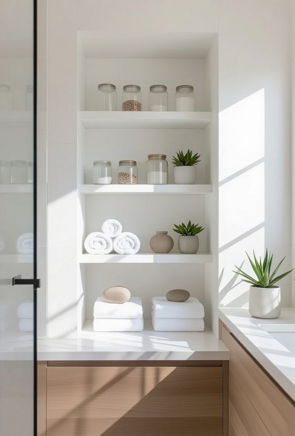 recessed built in shower storage