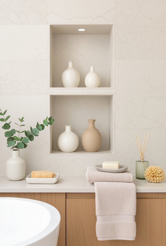 recessed curated display shelving