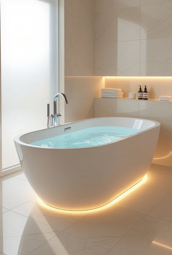 recessed floor lighting accentuation