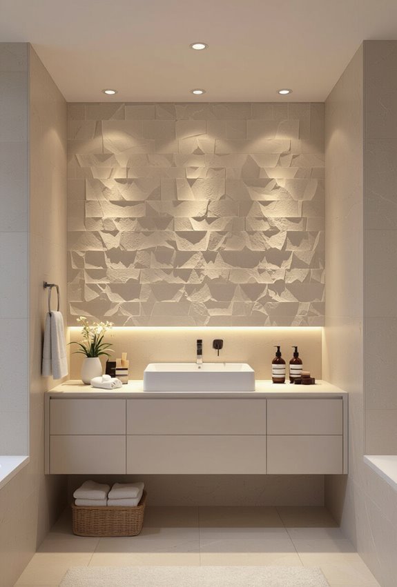 recessed lighting highlights architecture