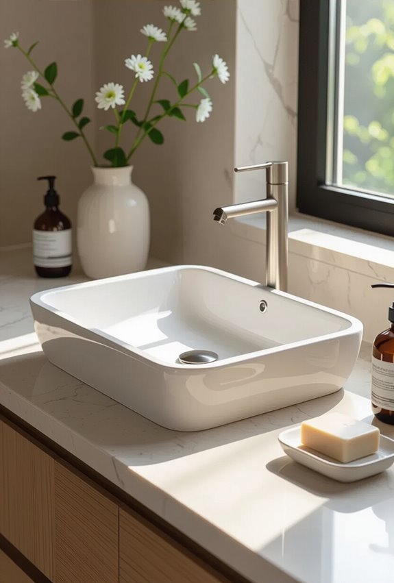 recessed sinks maximize counterspace