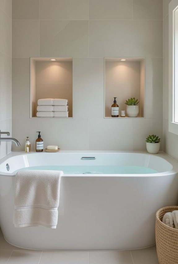 recessed tiled tub niches