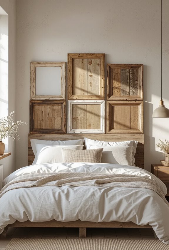 reclaimed frames rustic headboard