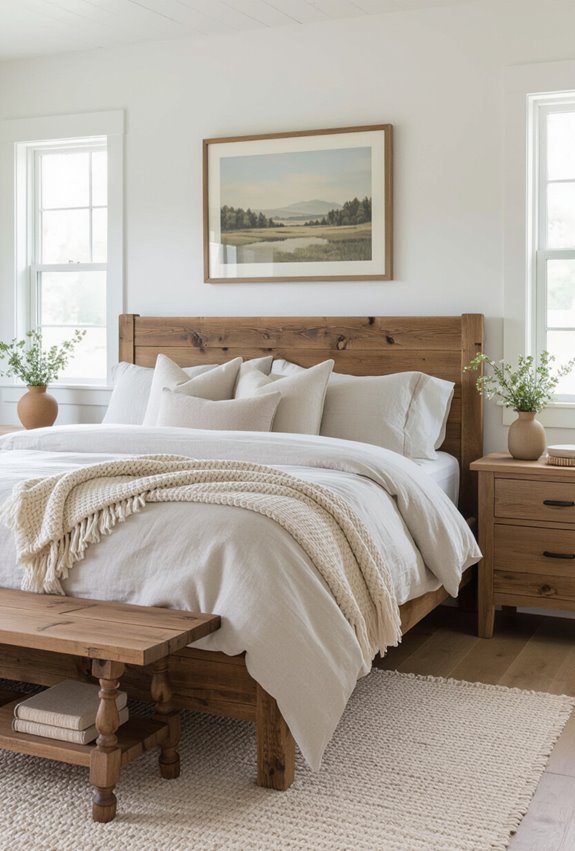 reclaimed hand carved timber bed