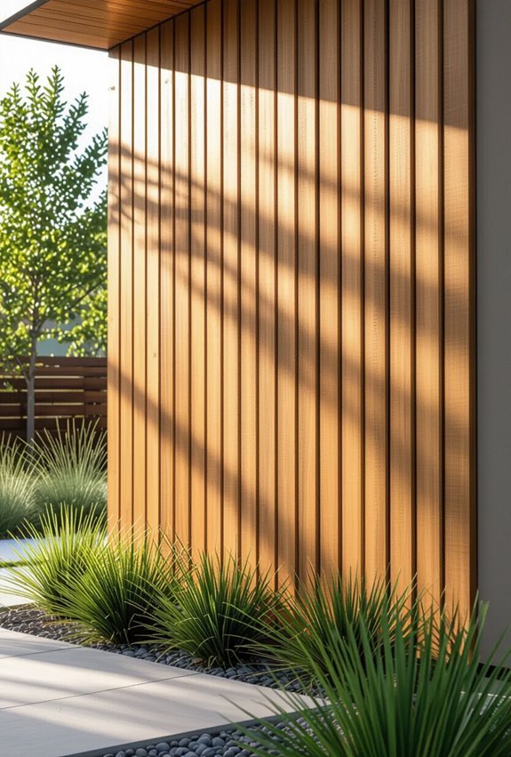 reclaimed horizontal timber slats