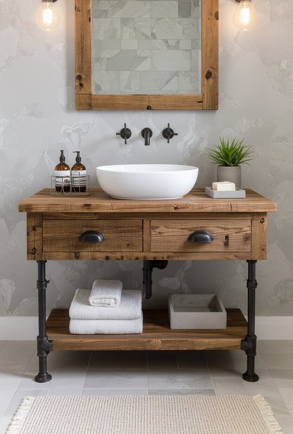 reclaimed live edge industrial vanity