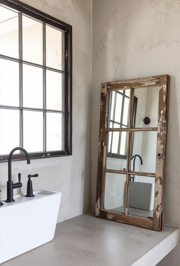 reclaimed metal framed mirrors