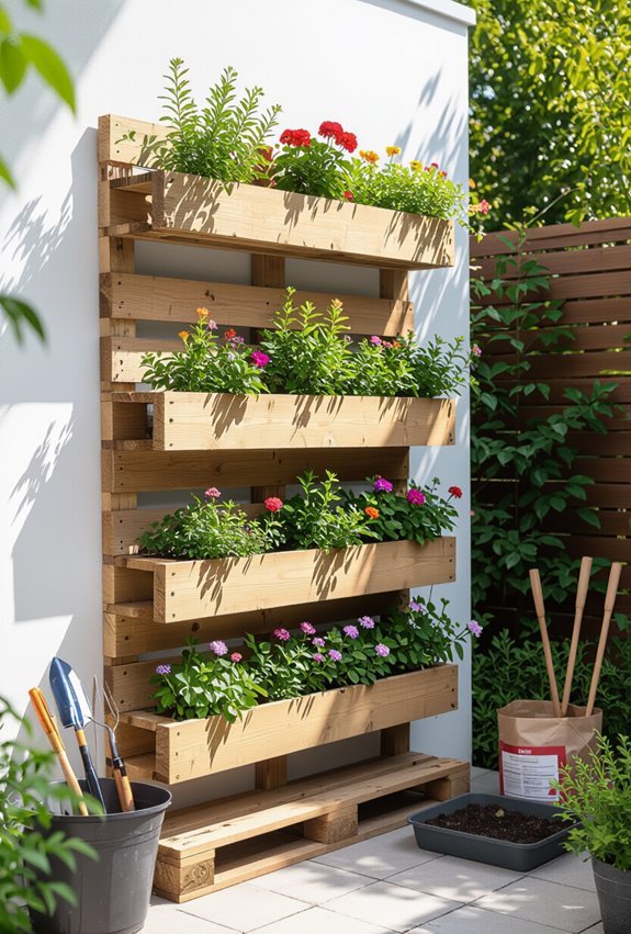 reclaimed pallet vertical herbbeds