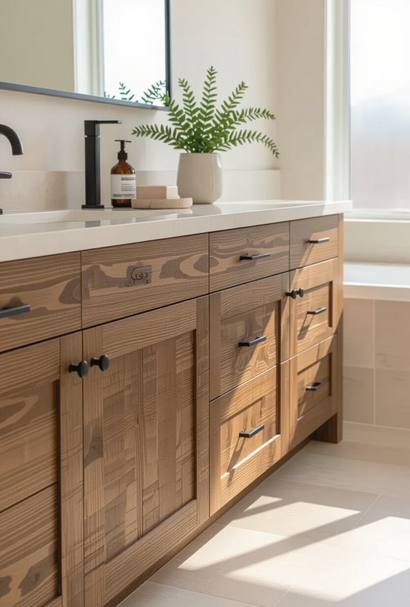 reclaimed rustic brown cabinets
