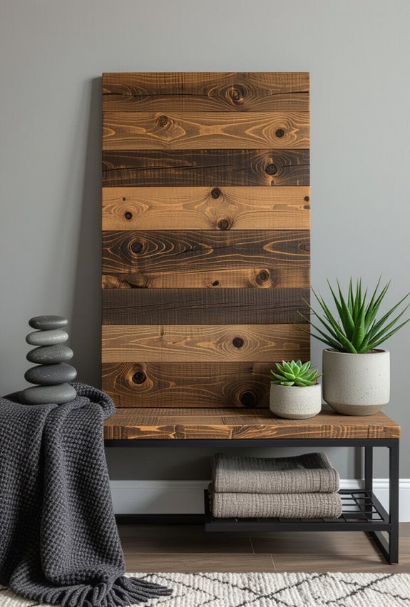 reclaimed rustic plank wall art