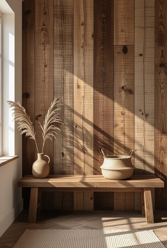 reclaimed rustic wooden paneling