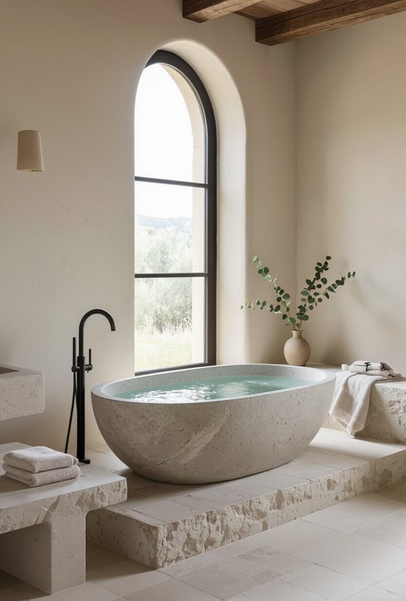 reclaimed stone low flow fixtures