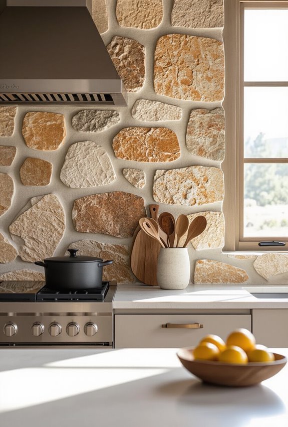 reclaimed stone rustic kitchen
