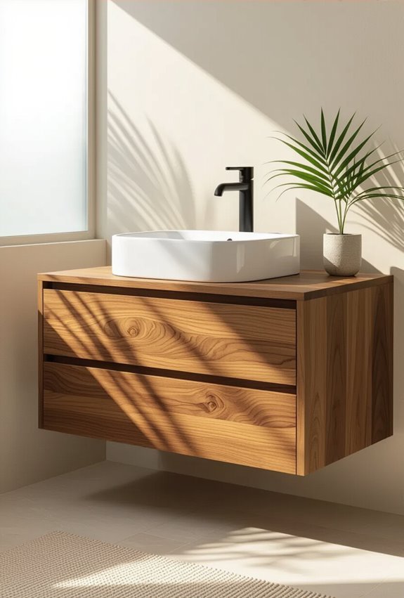 reclaimed teak tropical vanity