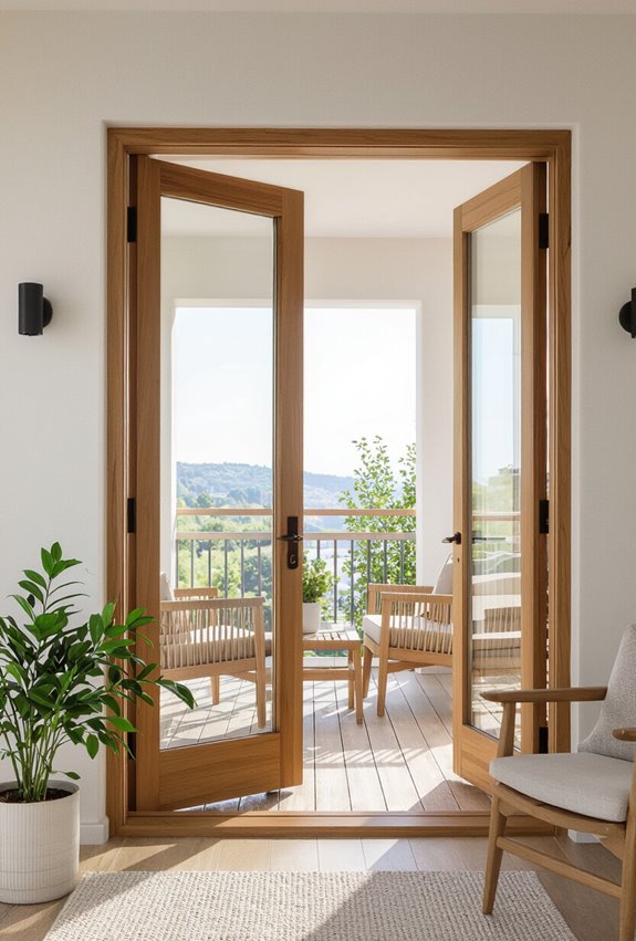 reclaimed timber balcony doors