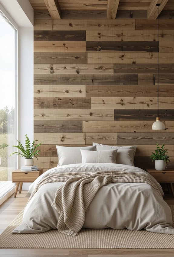 reclaimed wood accent wall