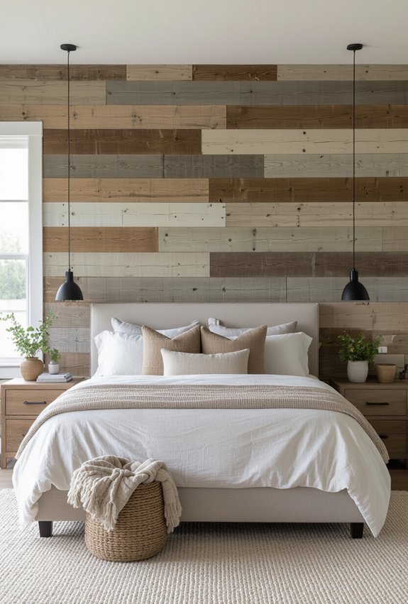 reclaimed wood accent wall