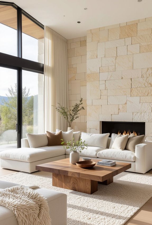 reclaimed wood and stone