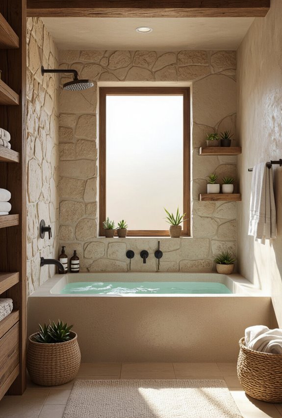 reclaimed wood and stone