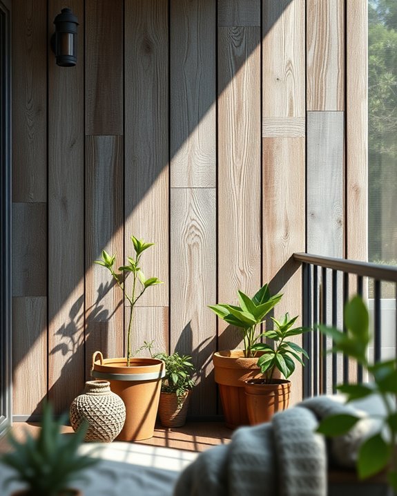 reclaimed wood balcony charm
