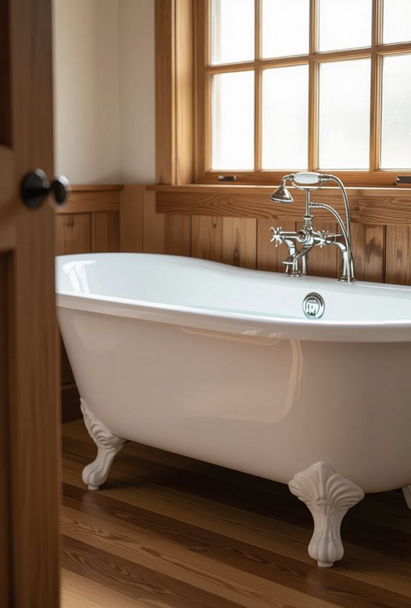 reclaimed wood bathtub surround