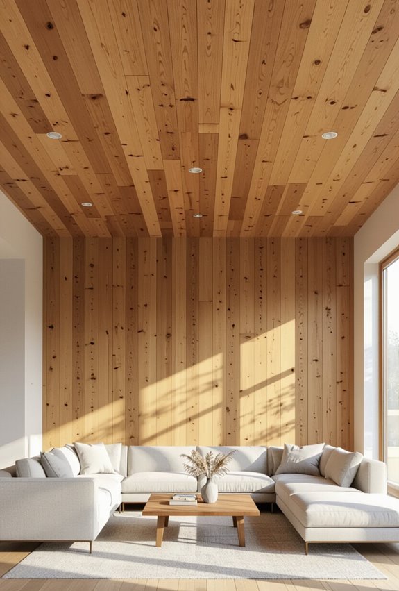 reclaimed wood ceiling warmth
