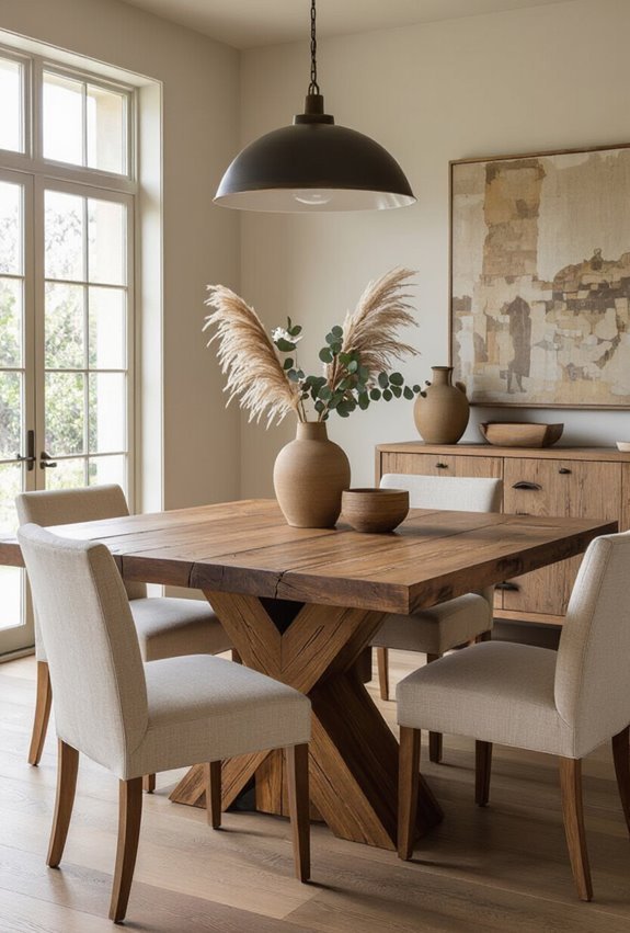 reclaimed wood cozy dining textures