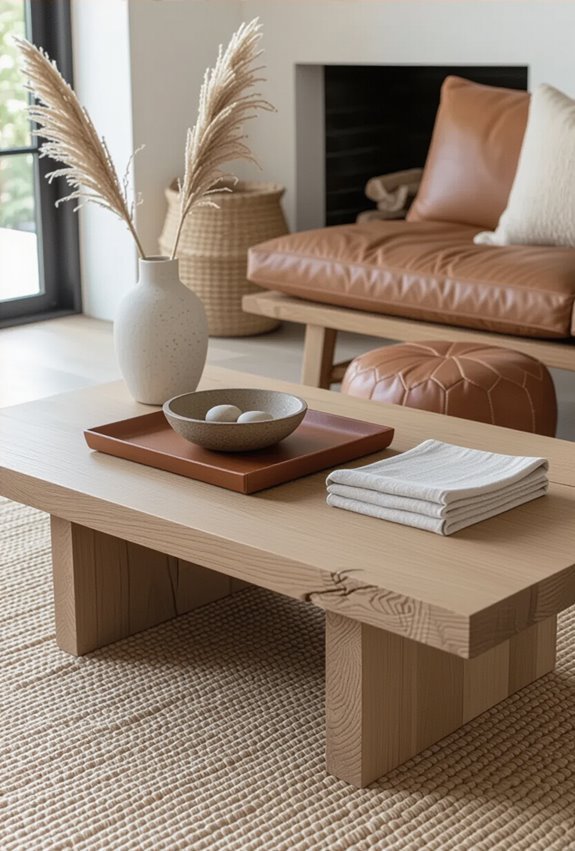 reclaimed wood leather stone