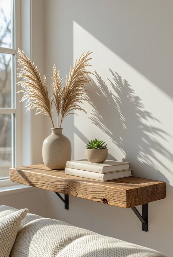 reclaimed wood rustic shelves