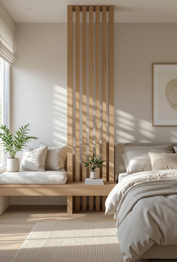 reclaimed wooden slatted divider