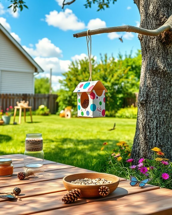 recyclable diy bird feeders