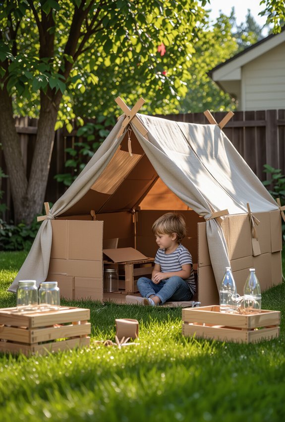 recycled cardboard forts and castles