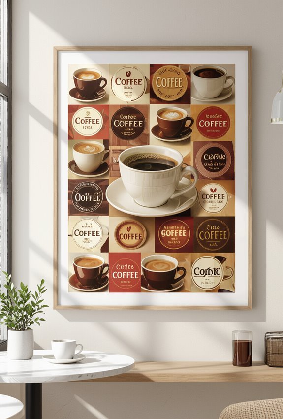 recycled coffee label collage
