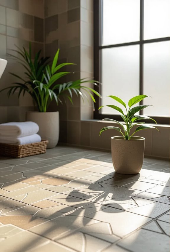 recycled glass and porcelain tiles