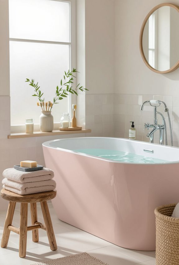 recycled pink bathroom chic