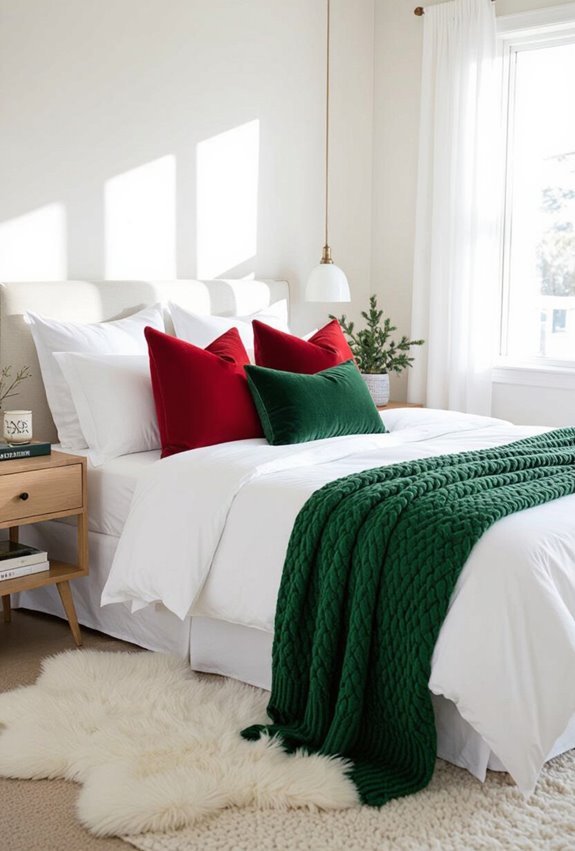 red and green accents
