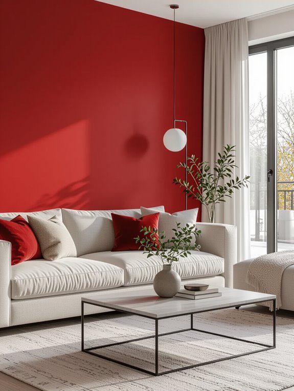 red walls energize spaces