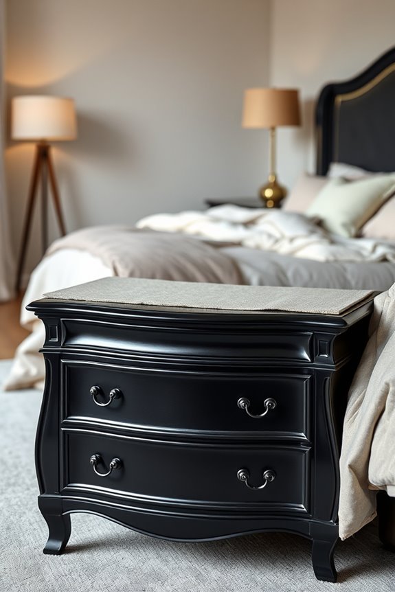 refinish bold black nightstand