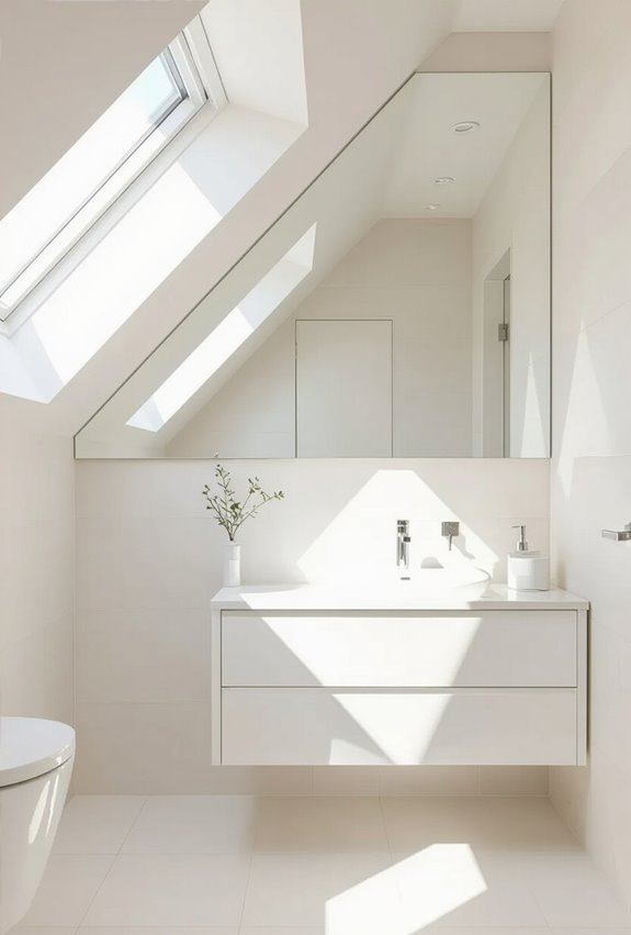 reflective surfaces expand slanted spaces