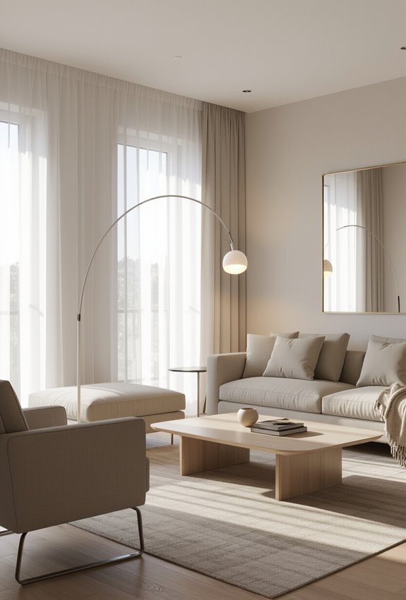 reflective upward lighting expands space