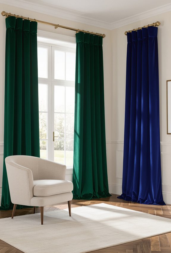 regal jewel toned curtain styling