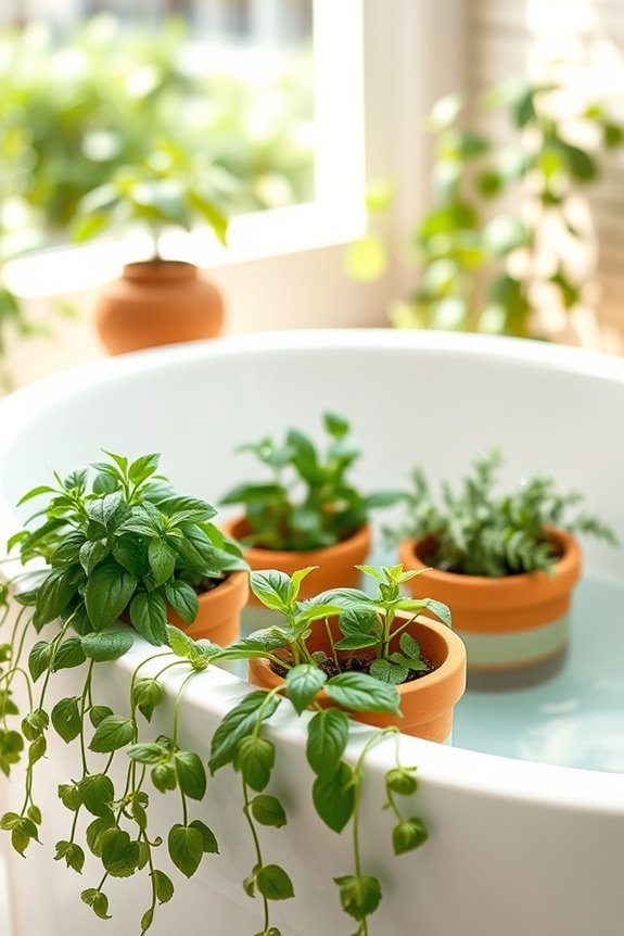 relaxing spa herb garden