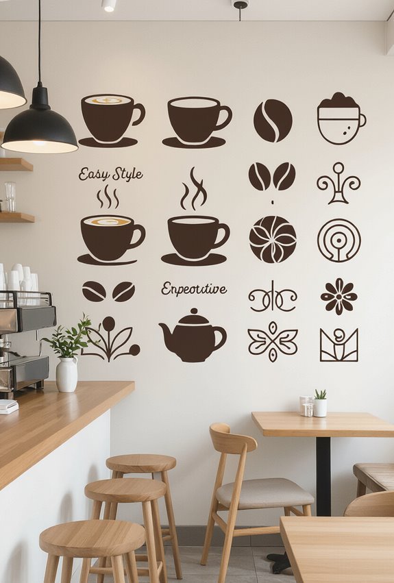 removable coffee quote wall decals