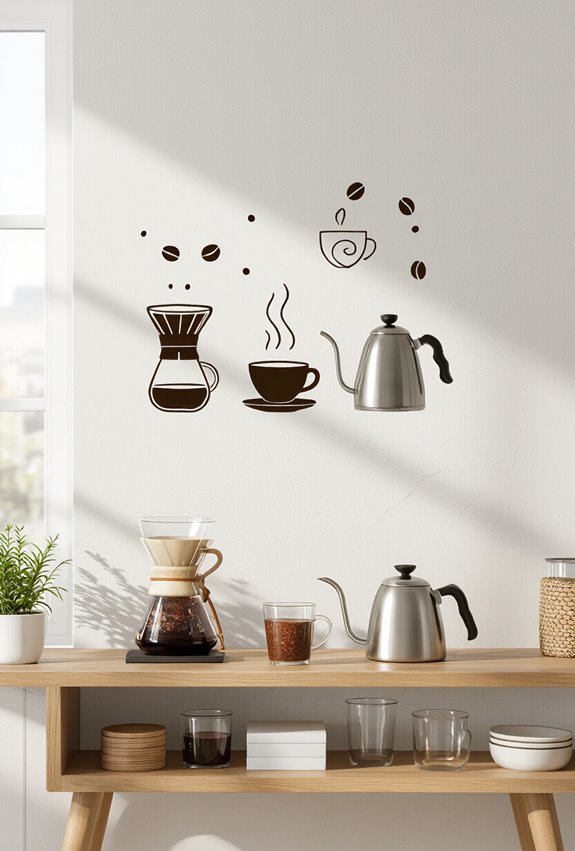 removable seasonal coffee quote decals